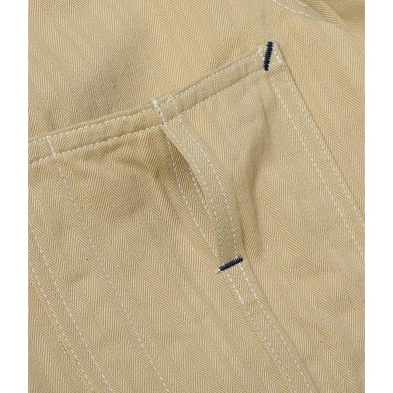ヘッドライト HEADLIGHT カバーオール HD15908 ランダムヘリンボーン ワークコート ワークジャケット 10oz. RANDOM HBT WORK COAT (ホワイト/ONE-WASH)の画像