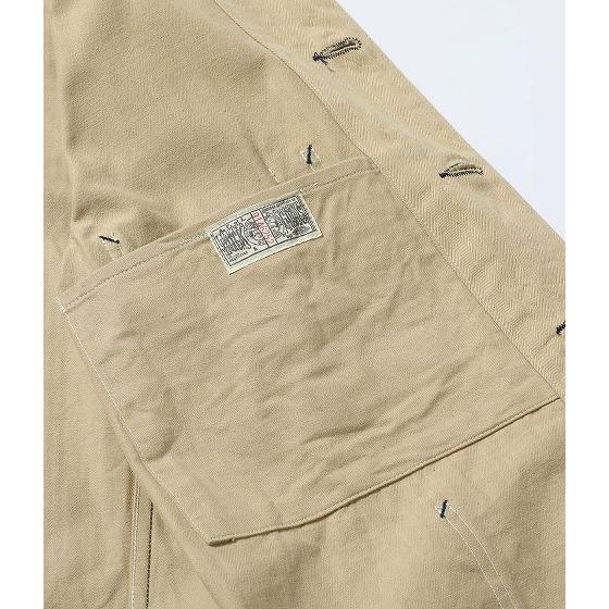 ヘッドライト HEADLIGHT カバーオール HD15908 ランダムヘリンボーン ワークコート ワークジャケット 10oz. RANDOM HBT WORK COAT (ホワイト/ONE-WASH)の画像