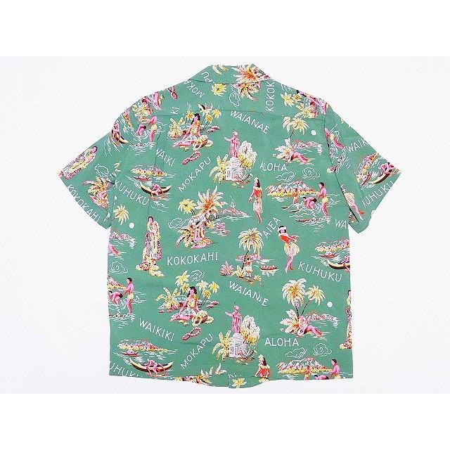 SUN SURF アロハシャツ Lサイズ グリーン SUN SURF サンサーフ アロハシャツ 長袖 ISLAND PINEAPPLE
