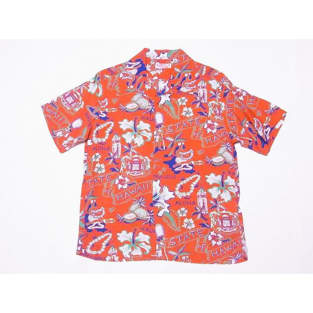 SUN SURF サンサーフ アロハシャツ SS38792 STATE OF HAWAII (レッド