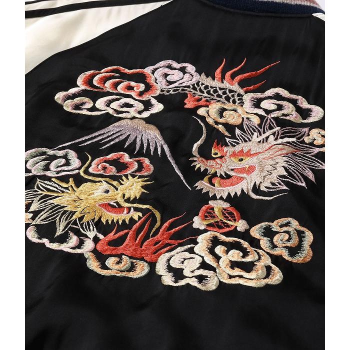 テーラー東洋 東洋エンタープライズ スカジャン TT15531 港商 スペシャルエディション DUELLING DRAGONS × JAPAN MAP PRINT 龍 日本地図 プリント (ブラック)の画像