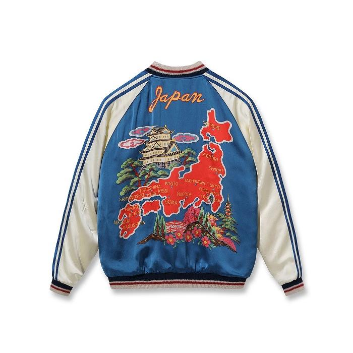 テーラー東洋 東洋エンタープライズ スカジャン TT15531 港商 スペシャルエディション DUELLING DRAGONS × JAPAN MAP PRINT 龍 日本地図 プリント (ブラック)の画像