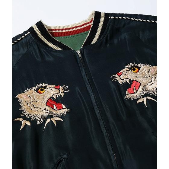 テーラー東洋 TAILOR TOYO スカジャン TT15878 TIGER HEAD × CHEVY LOVER 虎顔 シェビーラバー エイジングモデル AGING MODEL 東洋エンタープライズ (ブラック)の画像