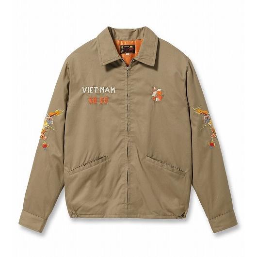 テーラー東洋 TAILOR TOYO ベトジャン TT15879 DRAGON ドラゴン 龍 ベトナムジャンパー ベトナムジャケット 東洋エンタープライズ (ベージュ)の画像