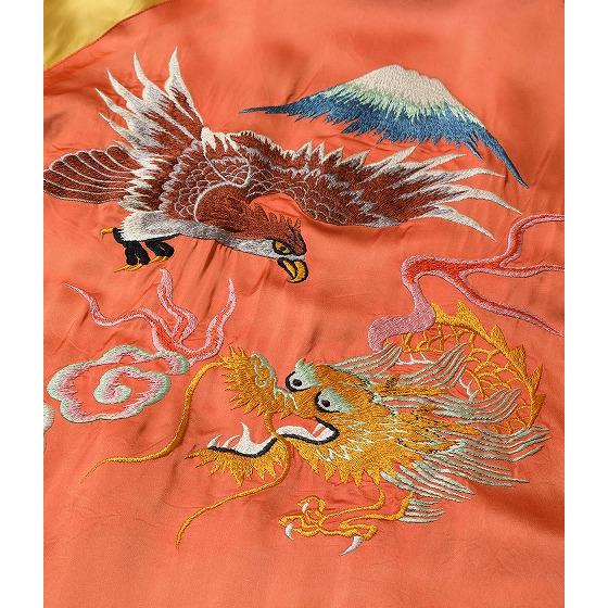 テーラー東洋 TAILOR TOYO スカジャン TT15911 港商 スペシャルエディション EAGLE ＆ DRAGON × JAPAN MAP 鷲 龍 イーグル ドラゴン 日本地図 東洋 (オレンジ)の画像