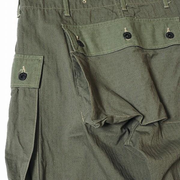 WAREHOUSE ウエアハウス USMC ヘリンボーン モンキーパンツ 1097 U.S.M.C. HERRINGBONE MONKEY PANTS (O.D.グリーン/NON-WASH)｜cream05｜06