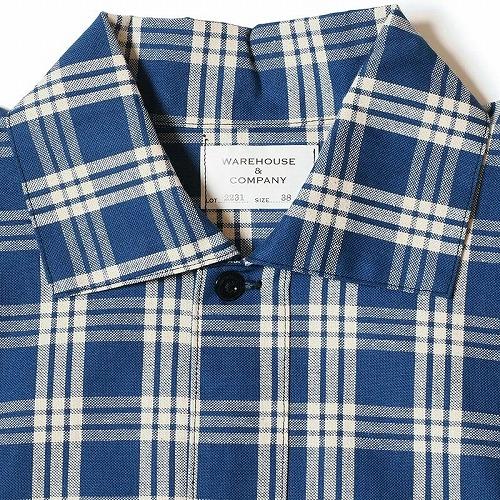 WAREHOUSE ウエアハウス インディゴ ＆ ホワイトチェック ブラウス ジャケット 2231 1900’S INDIGO BLUE and WHITE CHECK BLOUSE(インディゴチェック/NON-WASH)の画像
