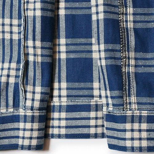 WAREHOUSE ウエアハウス インディゴ ＆ ホワイトチェック ブラウス ジャケット 2231 1900’S INDIGO BLUE and WHITE CHECK BLOUSE(インディゴチェック/NON-WASH)の画像