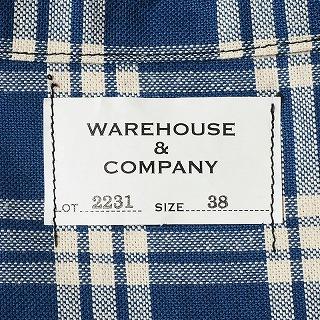 WAREHOUSE ウエアハウス インディゴ ＆ ホワイトチェック ブラウス ジャケット 2231 1900’S INDIGO BLUE and WHITE CHECK BLOUSE(インディゴチェック/NON-WASH)の画像