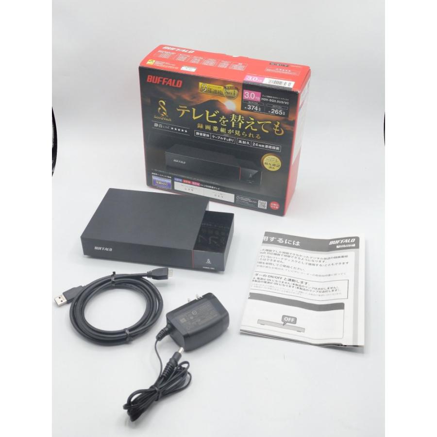 中古 BUFFALO SeeQVault対応 3.5インチ 外付けHDD 3TB HDV-SQ3.0U3/VC