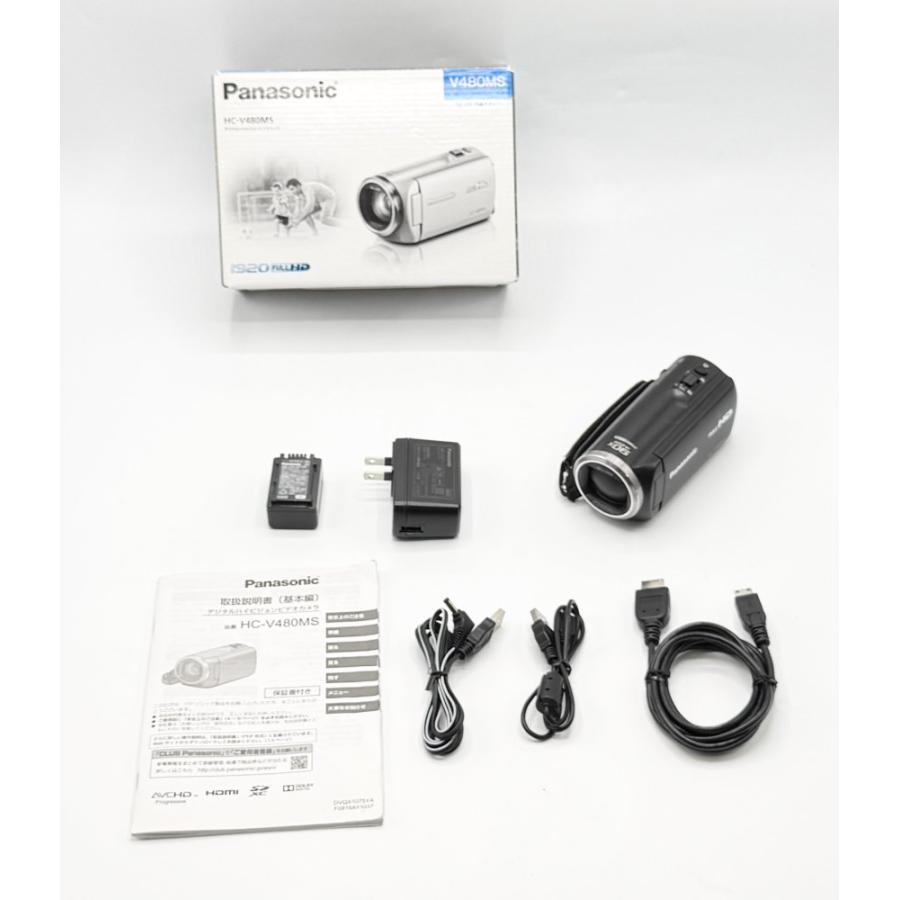 中古 パナソニック HDビデオカメラ V480MS 32GB 高倍率90倍ズーム