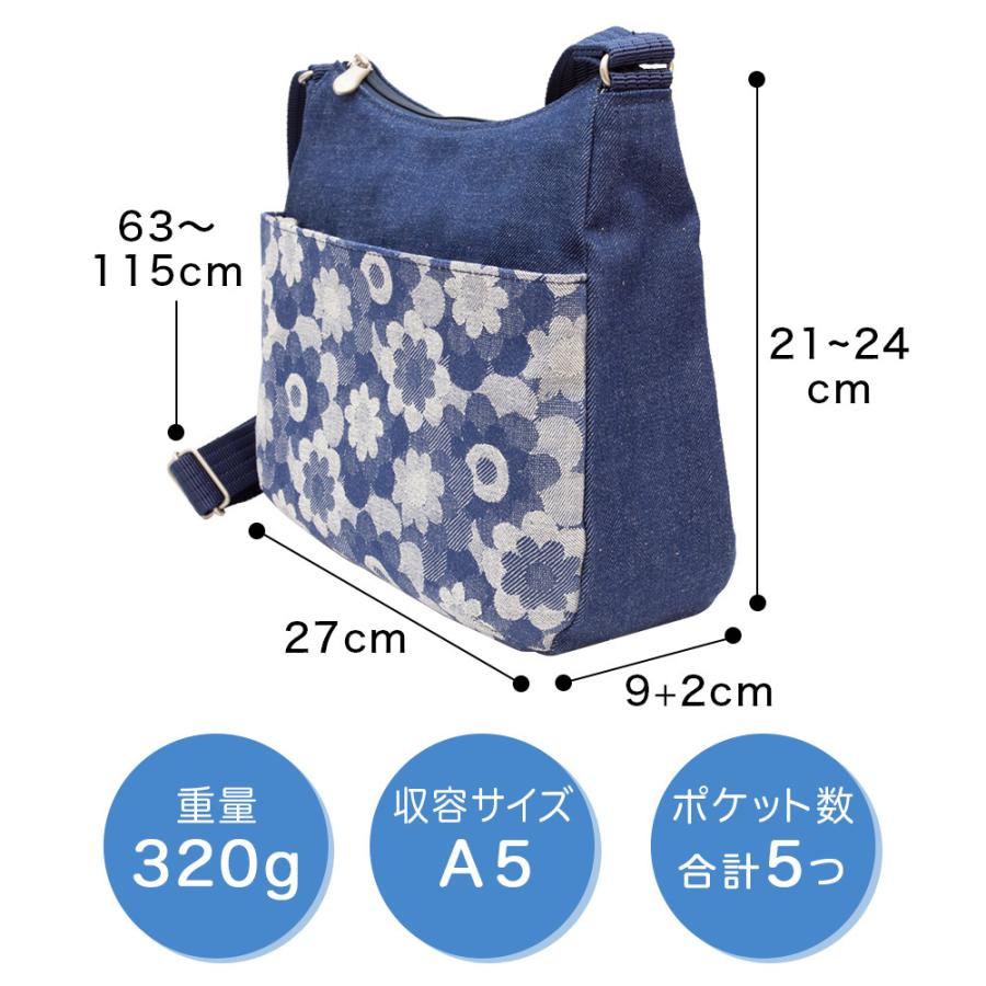 ショルダーバッグ レディース 斜めがけ 大人 軽量 母の日 岡山デニム