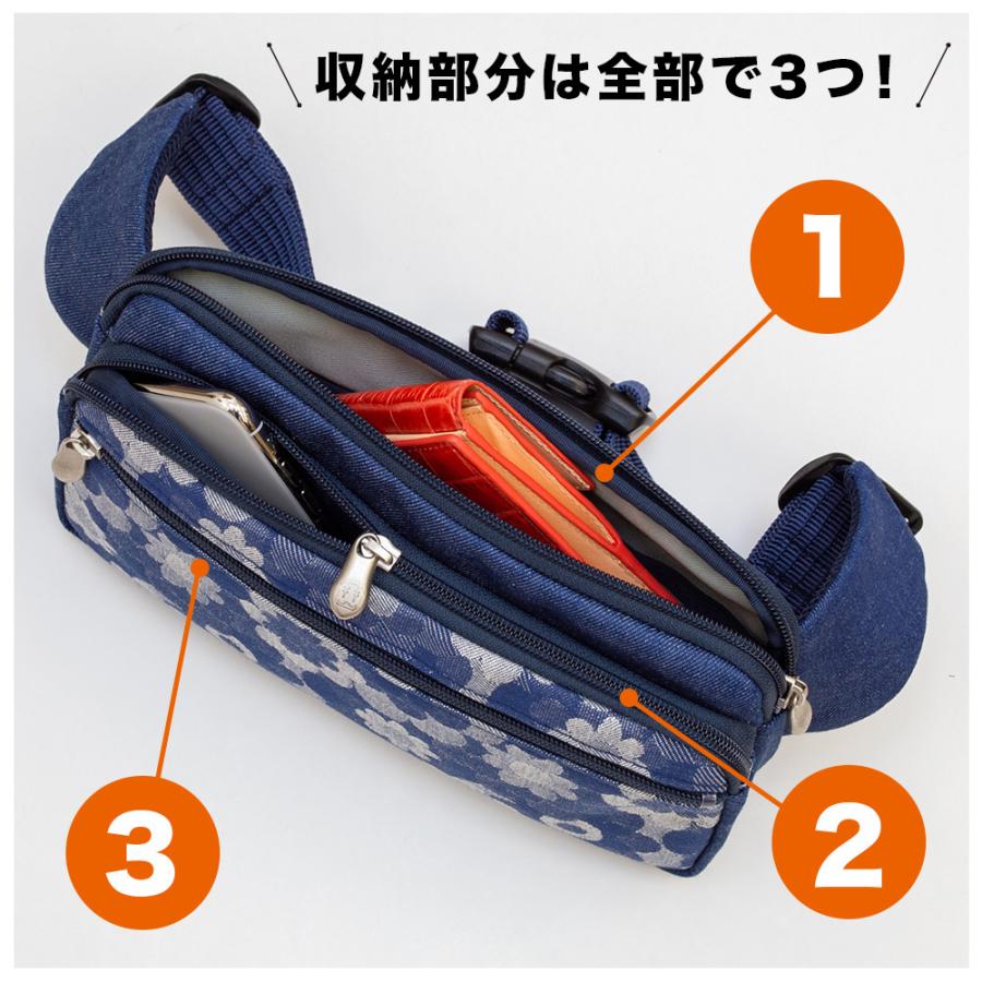 ウエストバッグ レディース 斜めがけ 軽い 日本製 岡山デニム