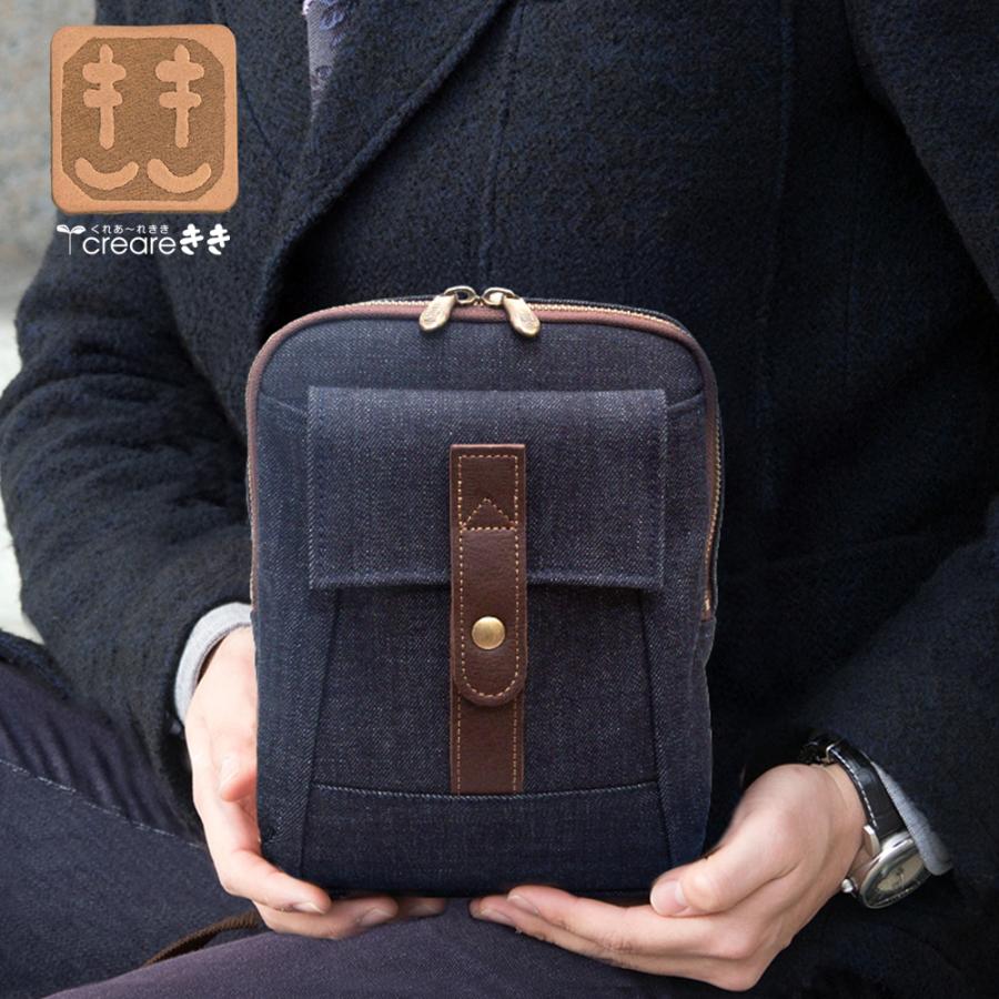岡山デニム メンズ ショルダーバッグ サコッシュ _Dom-009
