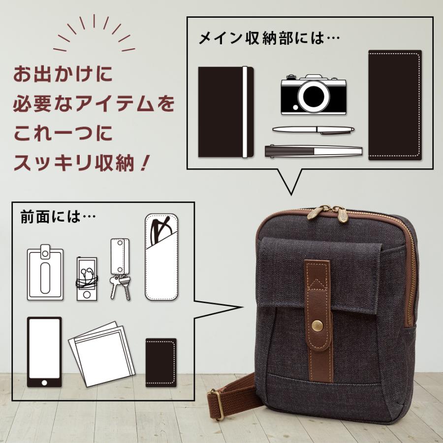 岡山デニム メンズ ショルダーバッグ サコッシュ _Dom-009