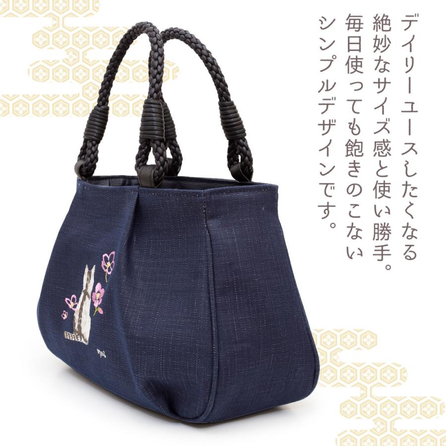 creareきき] トートバッグレディース 小さめ 軽量 日本製 藍 柿渋染め