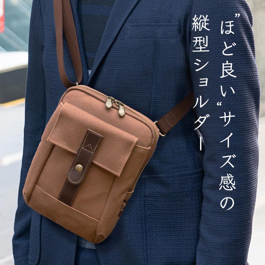 柿渋染め 帆布バッグ メンズ ショルダーバッグ サコッシュ [creareきき
