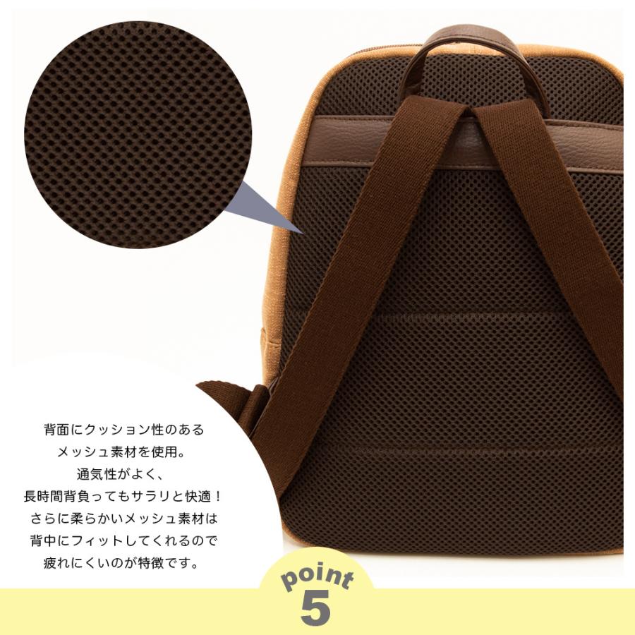 リュック レディース シニア 女性 40代 50代 60代 70代 80代 軽い 旅行バッグ 日本製 柿渋染め 達磨リュック 京都 クレアーレきき KS-169TWmの画像