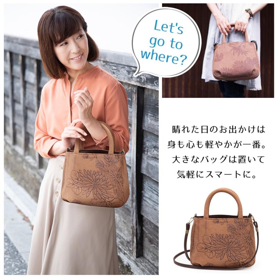 柿渋染バッグ ショルダーバッグ レディース シニア 女性 60代 70代 80