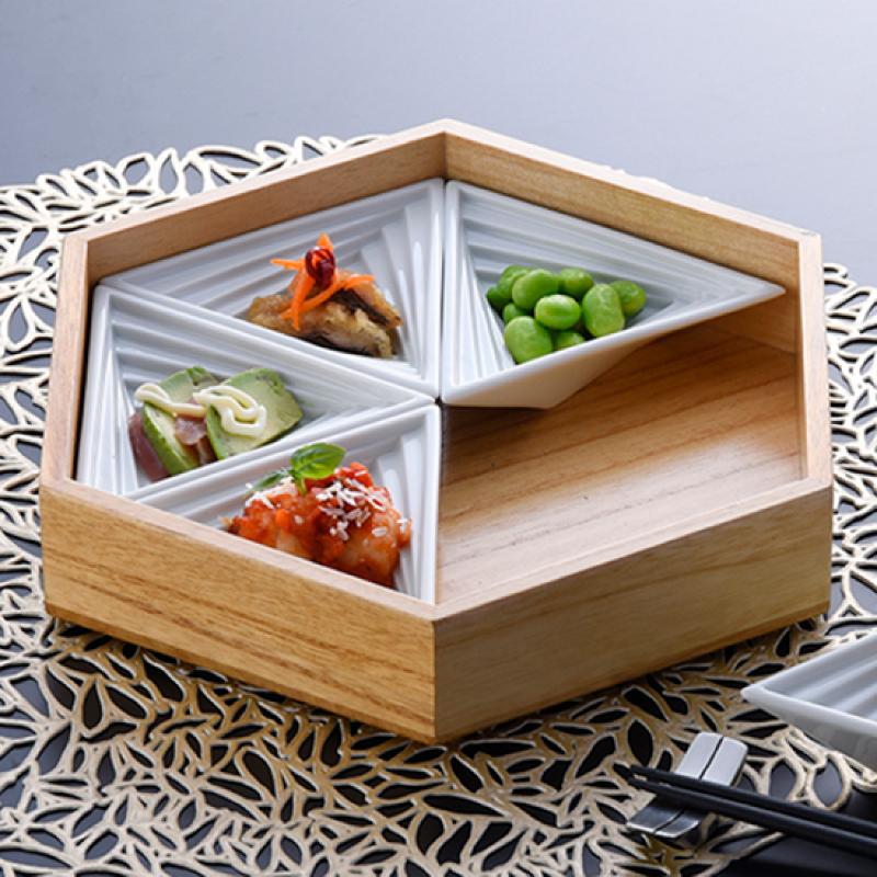 波佐見焼 トライアングル６個用 専用桐箱（クリア） 食器 お皿 皿 小鉢 鉢 豆皿 洋食器 白 ホワイト 日本製 国産 日本産 おしゃれ | 