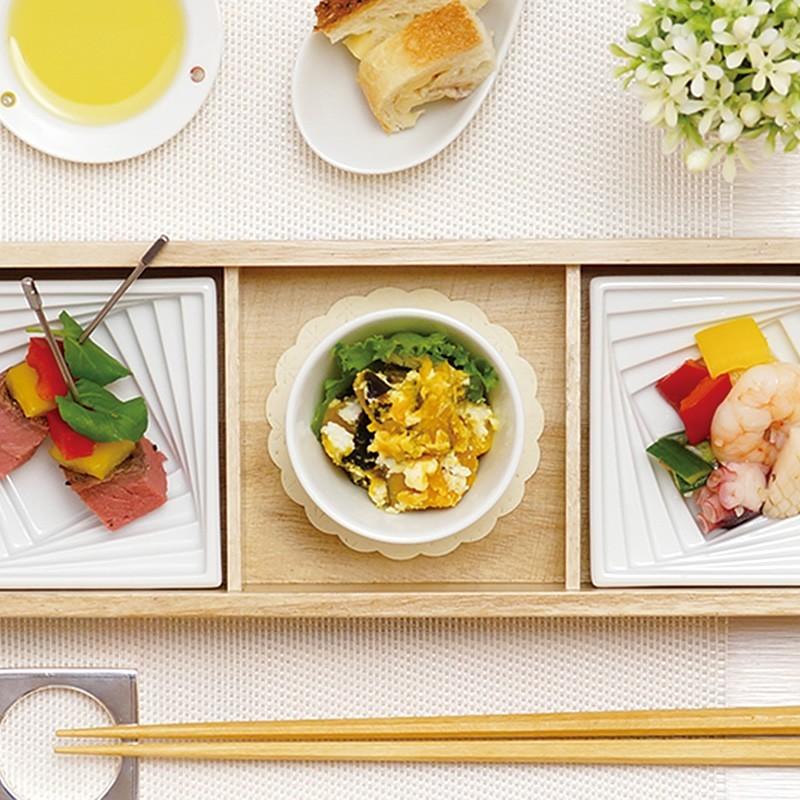 波佐見焼 スパイラル小鉢 スクエア 食器 お皿 皿 小鉢 鉢 豆皿 洋食器 白 ホワイト 日本製 国産 日本産 おしゃれ |  | 01