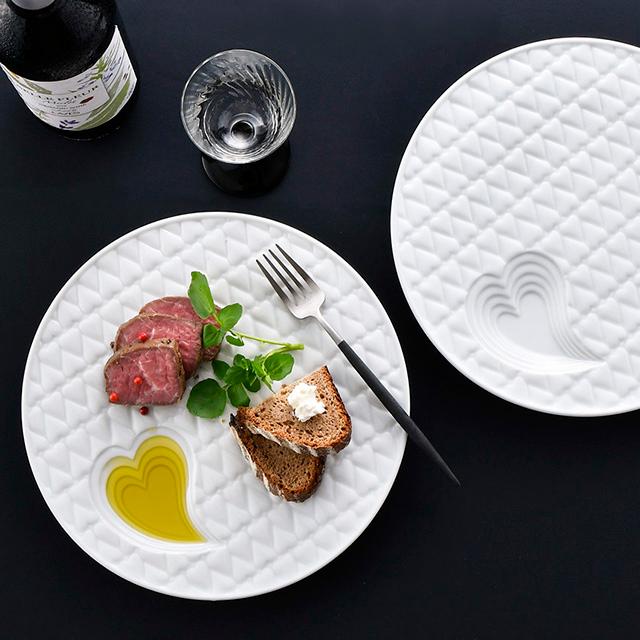 波佐見焼 ハートフル・キルティングプレート オリジナルBOX入り 食器 お皿 プレート 洋食器 白 ホワイト 日本製 国産 おしゃれ | 