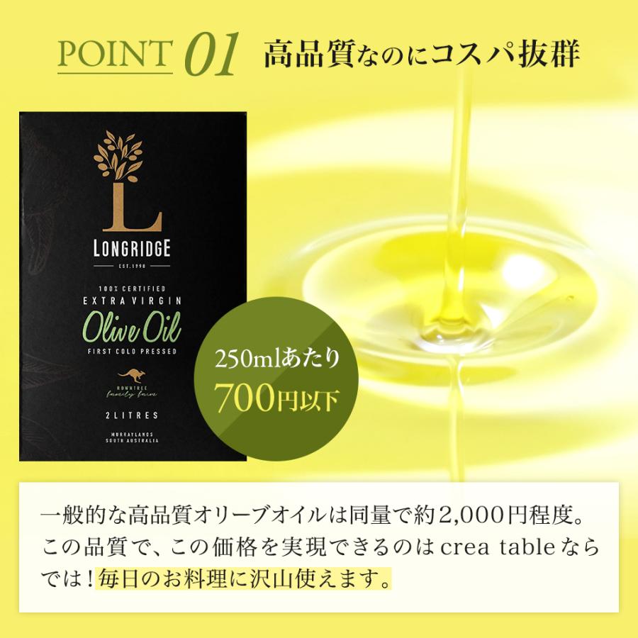 オリーブオイル ギフト EXV オリーブオイル ロングリッジ 500ml 2本 ギフトセット ギフト箱入り  熨斗対応 内祝い 御礼 プレゼント 誕生日 | crea table | 05