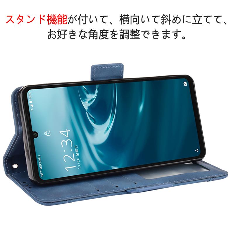 AQUOS sense6 専用レザーケース 手帳型 カード収納付き マグネット開閉 全5色 (sense 6 NTTドコモ docomo SH-54B au SHG05 スタンド機能 収納力抜群 レンズ保護)｜create-discover｜03