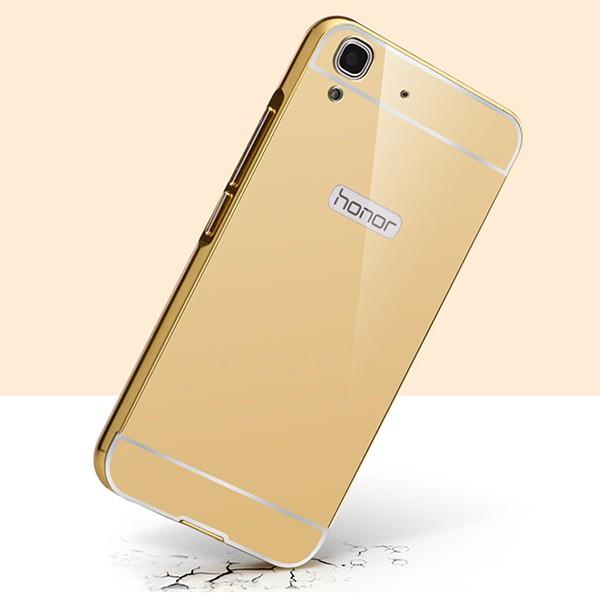 【在庫処分】 Huawei Y6 専用ケース アルミ枠 鏡面ミラー (Y6 カバー Case Cover　鏡面バックプレート アルミバンパー)｜create-discover