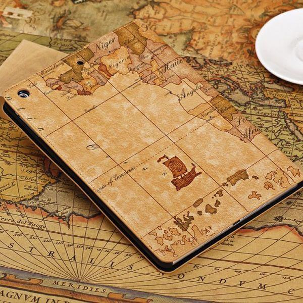 (送料無料 メール便発送) iPad mini / iPad mini 2 / iPad mini 3 / iPad mini Retina 通用スマートケース スリープ機能付け 地図柄 (iPadminiカバー) |  | 01