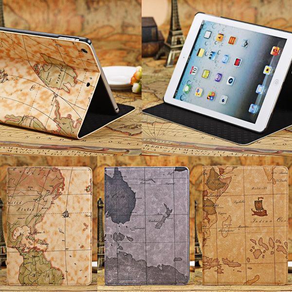 (送料無料 メール便発送) iPad mini / iPad mini 2 / iPad mini 3 / iPad mini Retina 通用スマートケース スリープ機能付け 地図柄 (iPadminiカバー) |  | 02
