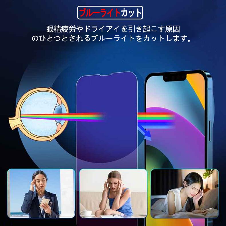 iPhone (送料無料) 13 / Pro 14 全画面カバー ブルーライトカット 液晶
