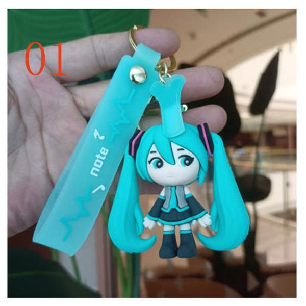 6色 2025新品 初音ミク キーホルダー ラバーキー キーリング キー