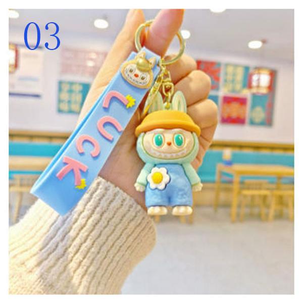 6色 2025新品 labubuラブブ キーホルダー ラバーキー キーリング キー