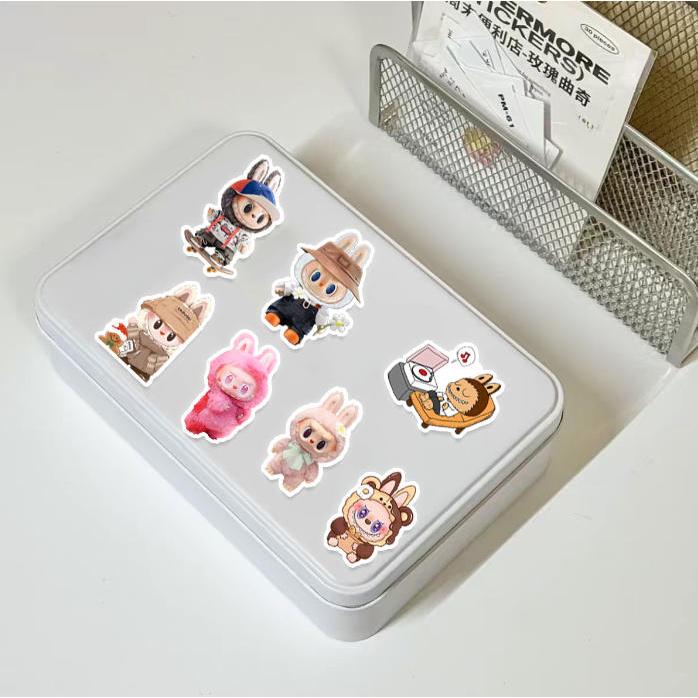 8デザイン ラブブ ステッカー 2PCS 100枚入 防水シールlabubu Q版 アニメ キャラクター 周辺 萌えグッズ 手帳 シール 装飾品 かわいい 漫画 DIYステッカー 人気 |  | 10