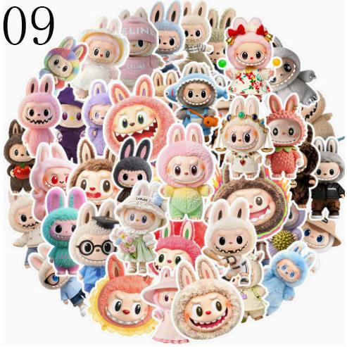 8デザイン ラブブ ステッカー 2PCS 100枚入 防水シールlabubu Q版