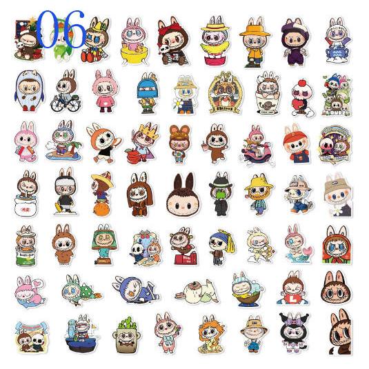 8デザイン ラブブ ステッカー 2PCS 100枚入 防水シールlabubu Q版 アニメ キャラクター 周辺 萌えグッズ 手帳 シール 装飾品 かわいい 漫画 DIYステッカー 人気 |  | 06