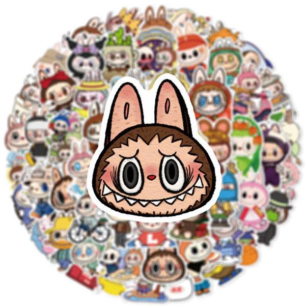 ラブブ ステッカー2PCS 100枚入 防水シールlabubu Q版 アニメ キャラクター 周辺 萌えグッズ 手帳 シール 装飾品 かわいい 漫画 DIYステッカー 人気 |  | 02