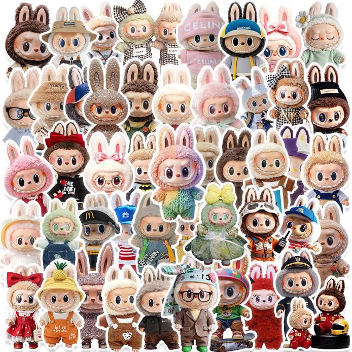 ラブブ ステッカー2PCS 100枚入 防水シールlabubu Q版 アニメ