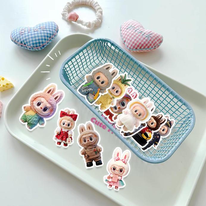 ラブブ ステッカー2PCS 100枚入 防水シールlabubu Q版 アニメ