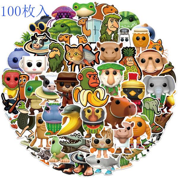 Tung Tung Tung Sahur ステッカー2PCS 100枚入 防水シール  Q版 アニメ キャラクター 周辺 萌えグッズ 手帳 シール 装飾品 かわいい 漫画 DIYステッカー 人気 | 