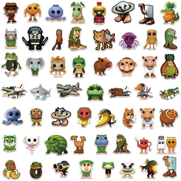 Tung Tung Tung Sahur ステッカー2PCS 100枚入 防水シール  Q版 アニメ キャラクター 周辺 萌えグッズ 手帳 シール 装飾品 かわいい 漫画 DIYステッカー 人気 |  | 05