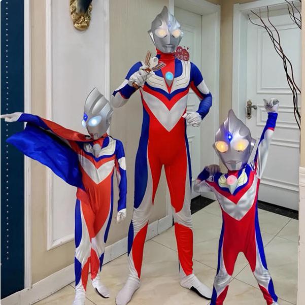 2025 新品 2色 ウルトラマンティガ風全身タイツコスプレ衣装子供