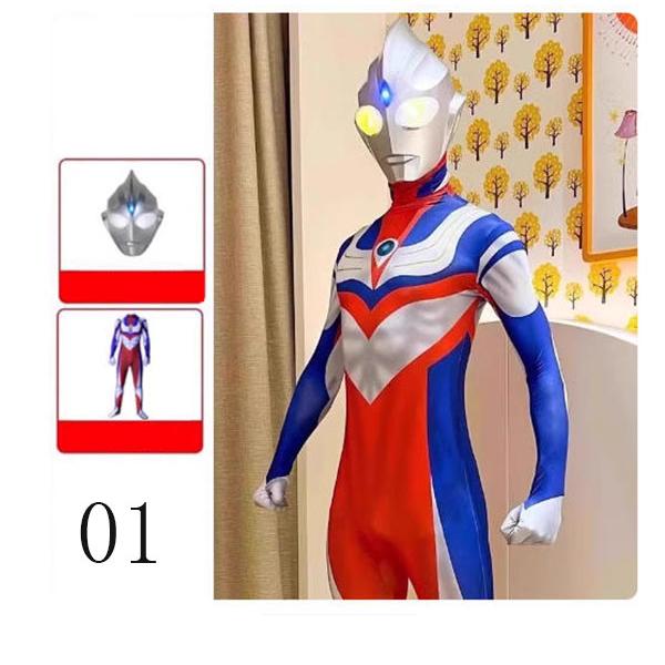 2025 新品 2色 ウルトラマンティガ風全身タイツコスプレ衣装子供成人 キッズ 大人ハロウィンコスチュームパーティー仮装演出道具Halloween特集 |  | 01