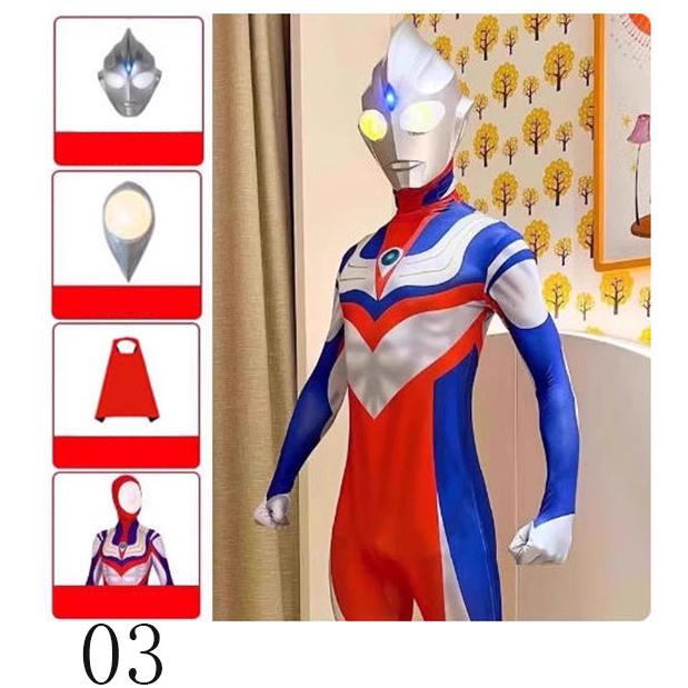2025 新品 2色 ウルトラマンティガ風全身タイツコスプレ衣装子供成人 キッズ 大人ハロウィンコスチュームパーティー仮装演出道具Halloween特集 |  | 03