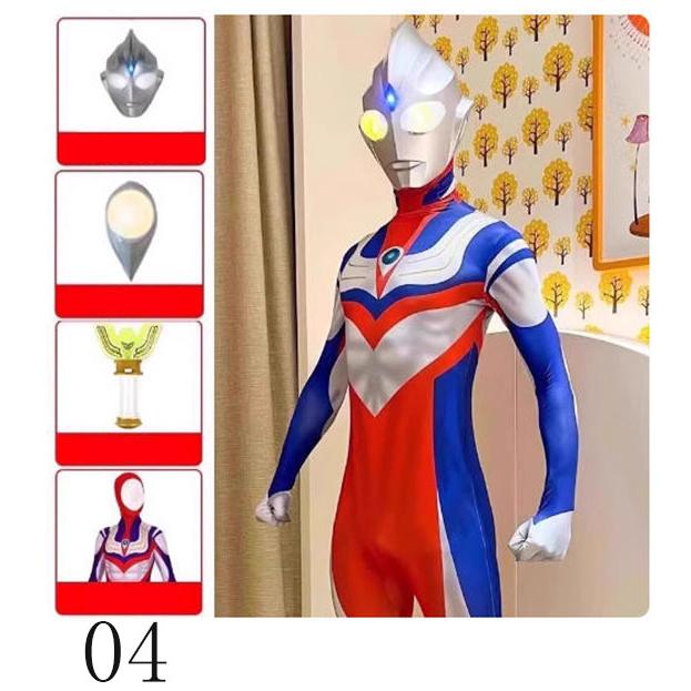 2025 新品 2色 ウルトラマンティガ風全身タイツコスプレ衣装子供