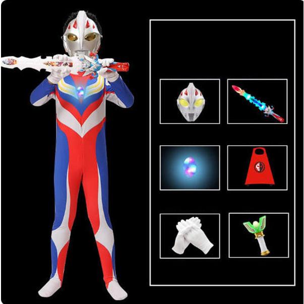 ウルトラマンティガ風全身タイツコスプレ衣装子供成人 キッズ 大人