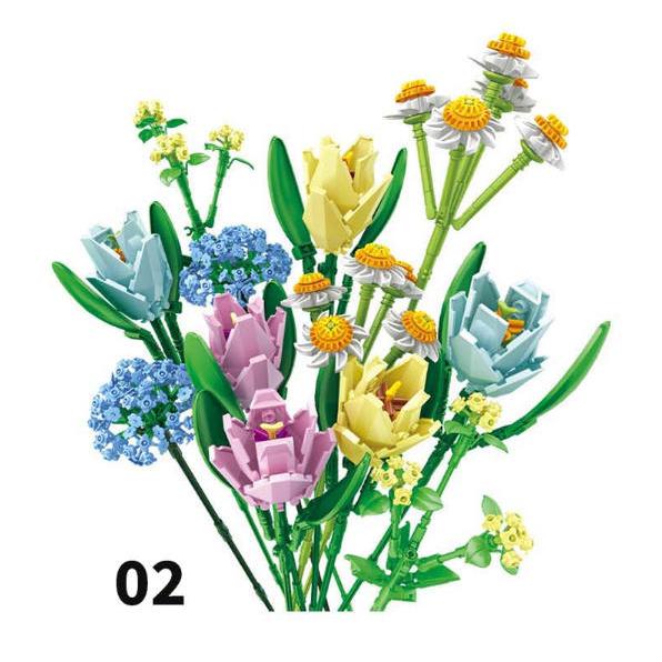 4色 母の日 花 ブロック おもちゃ ブロック互換 レゴ フラワー 枯れ