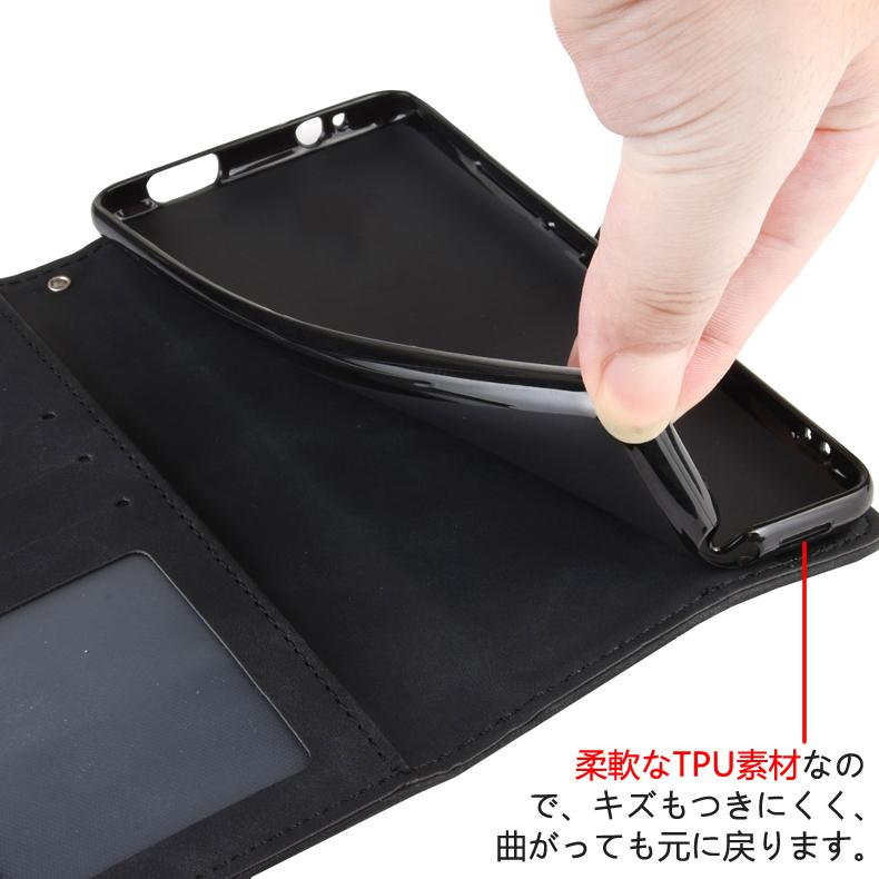 【手帳型ケース付】OPPO Reno3 A Black Reno OPPO Reno3 A 専用レザーケース 手帳型 カード収納付き