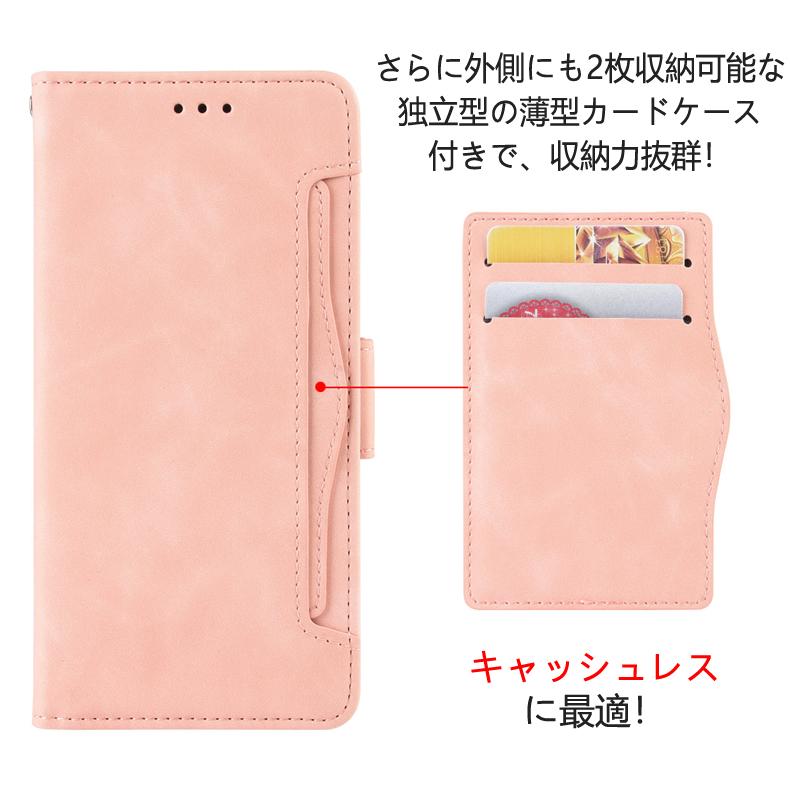 Reno OPPO Reno5 A 専用レザーケース 手帳型 カード収納付き